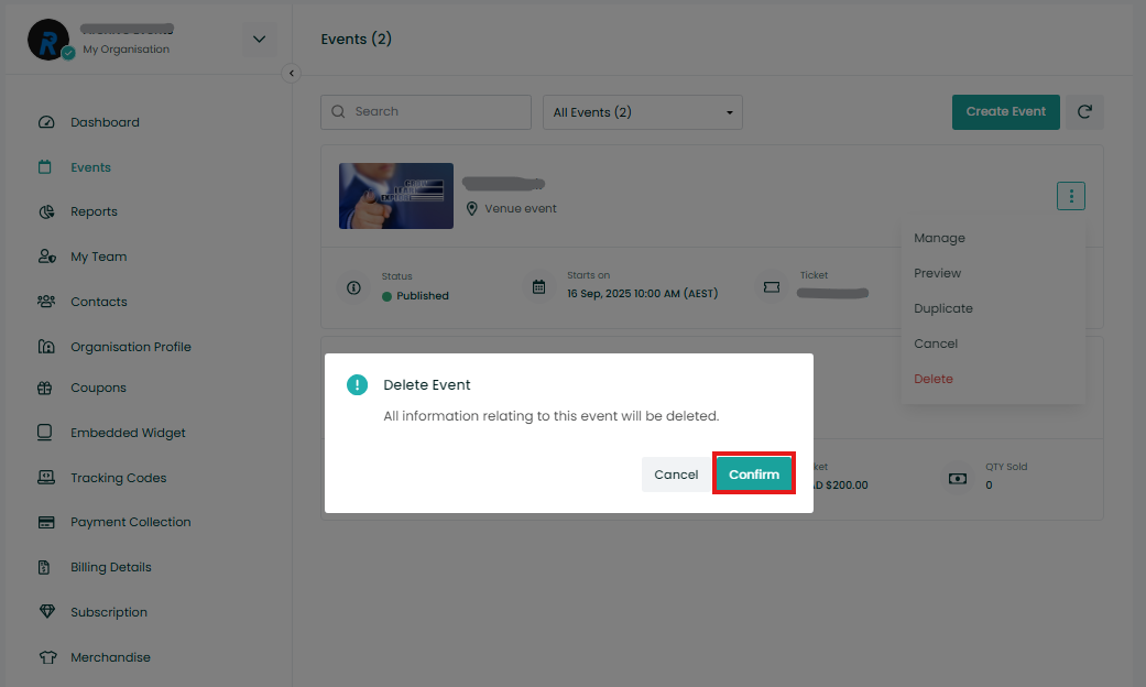 how to delete events in caterease - youtube Images... Delete an event | EventBookings Help Center